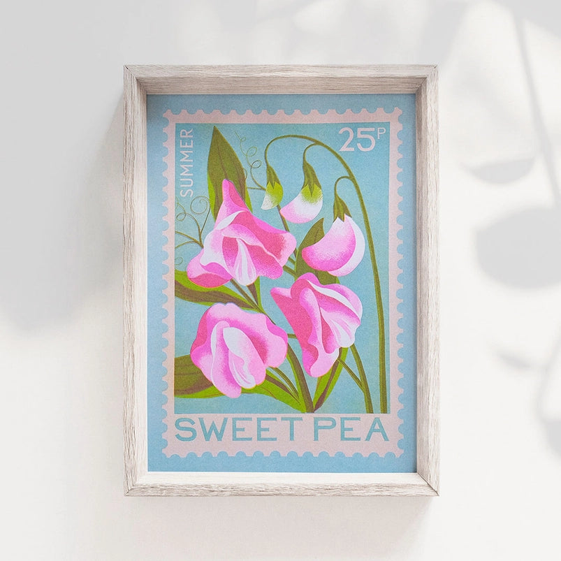 Sweet Pea A5 Risograph Print