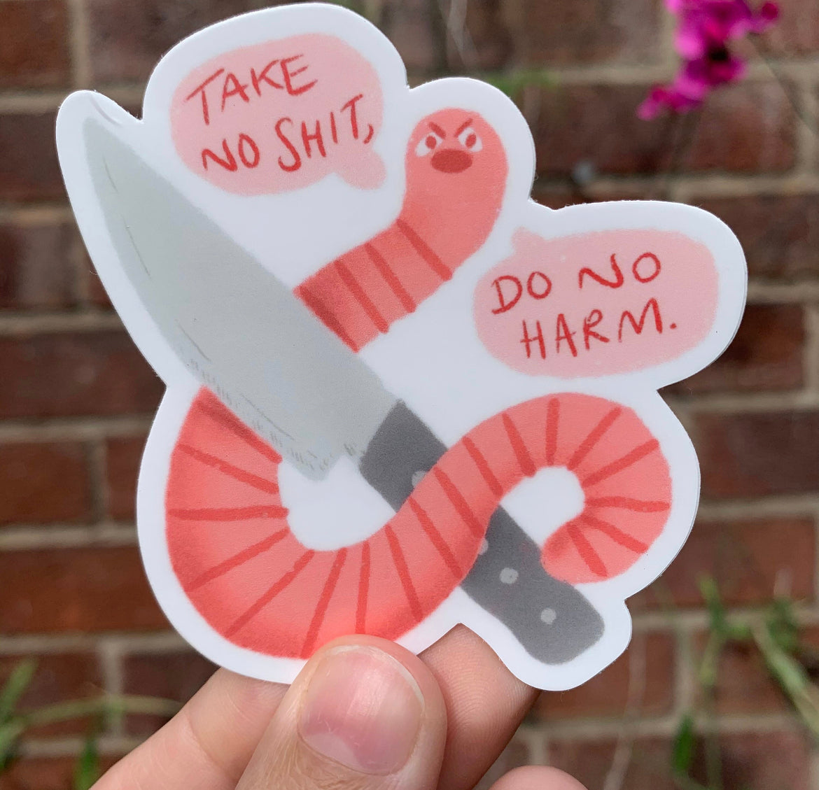 Take No Shit Worm Sticker
