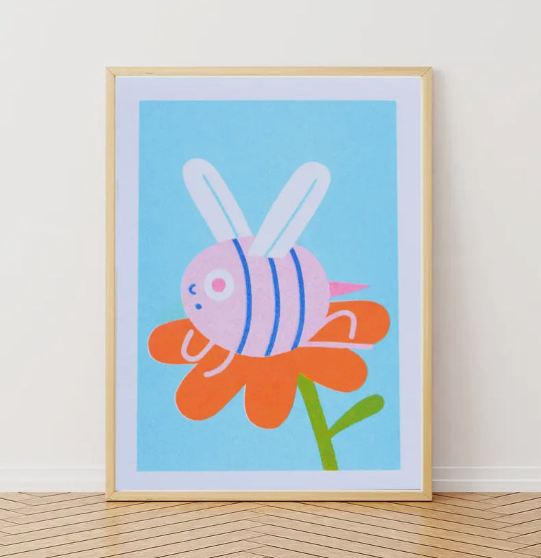 Mini Bee Riso Print