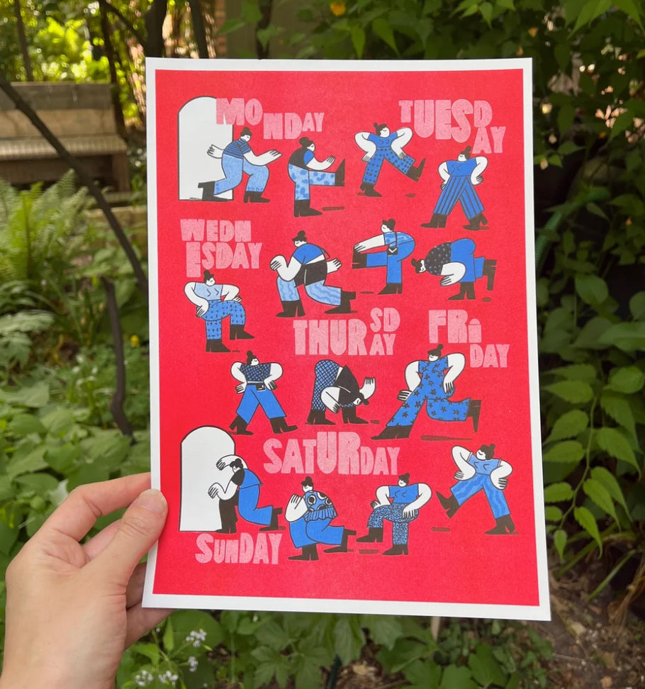 Weekly Weird Walk A4 Riso Print