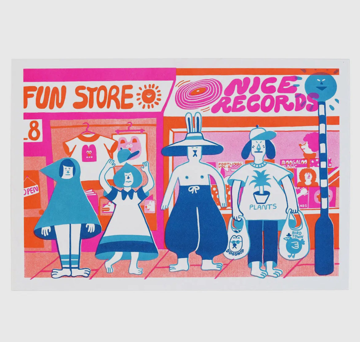 Happy Shoppers A4 Riso Print