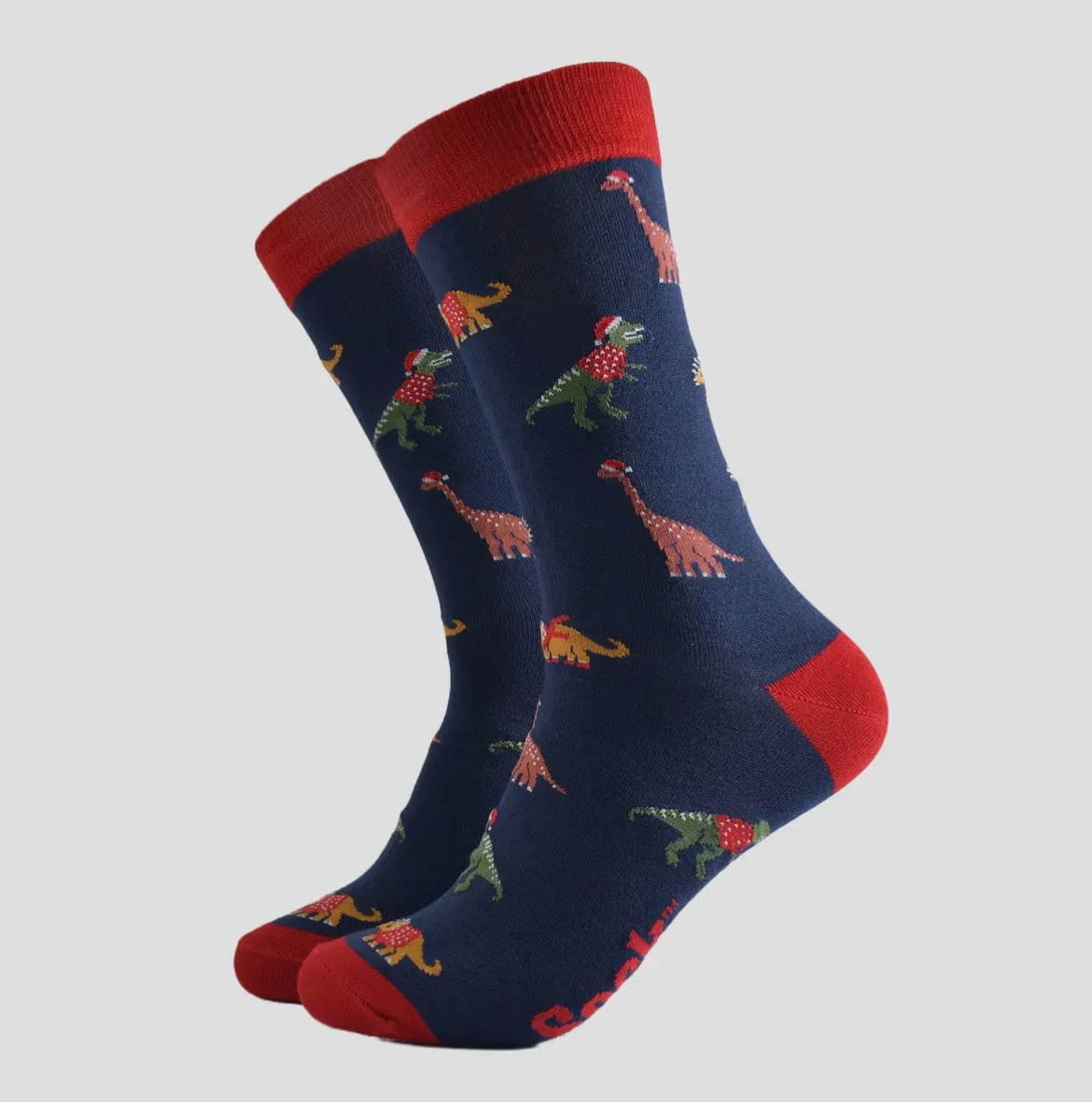 Christmas Dinosaurs Bamboo Socks