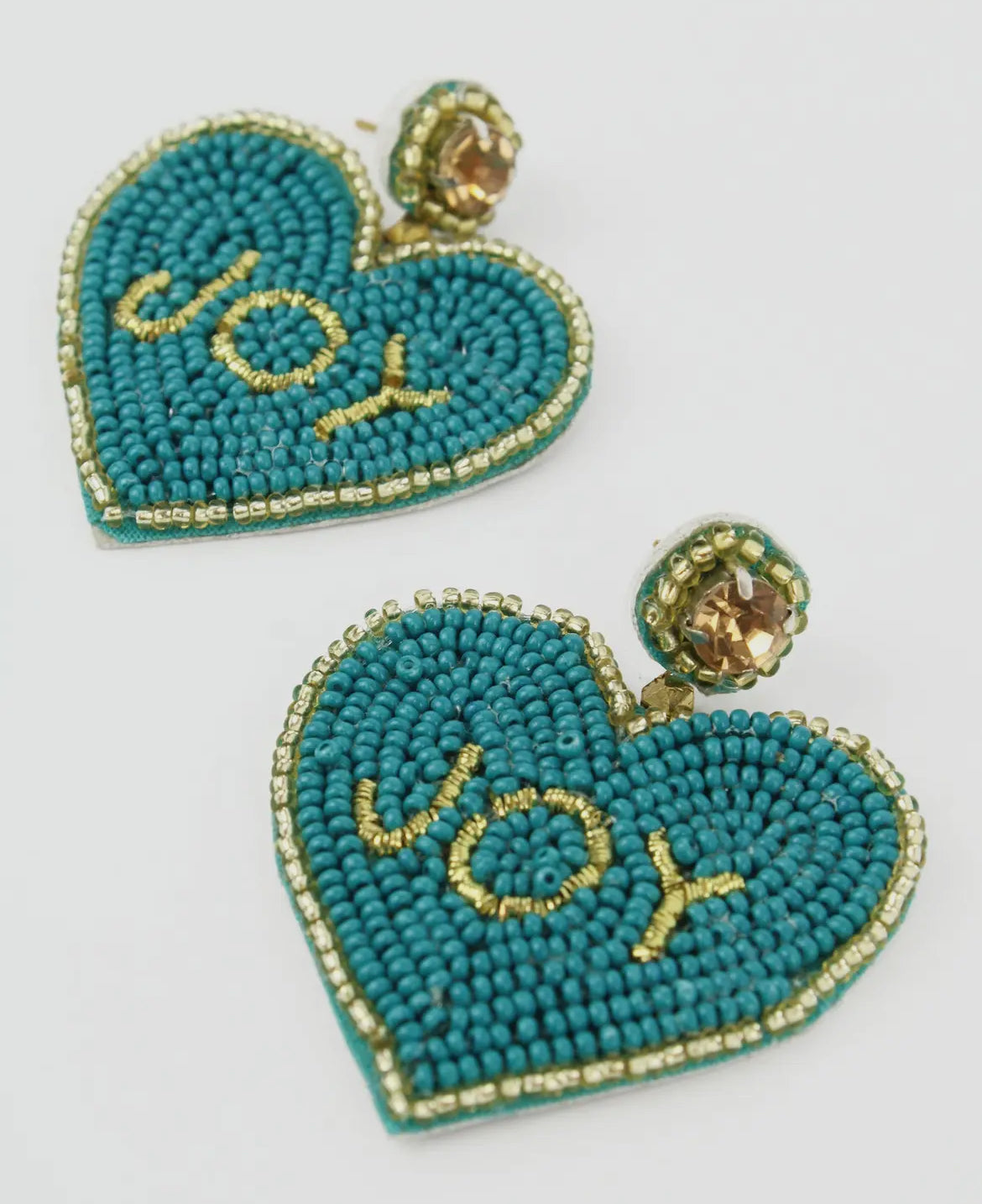 Turquoise Beaded Heart Joy Drop