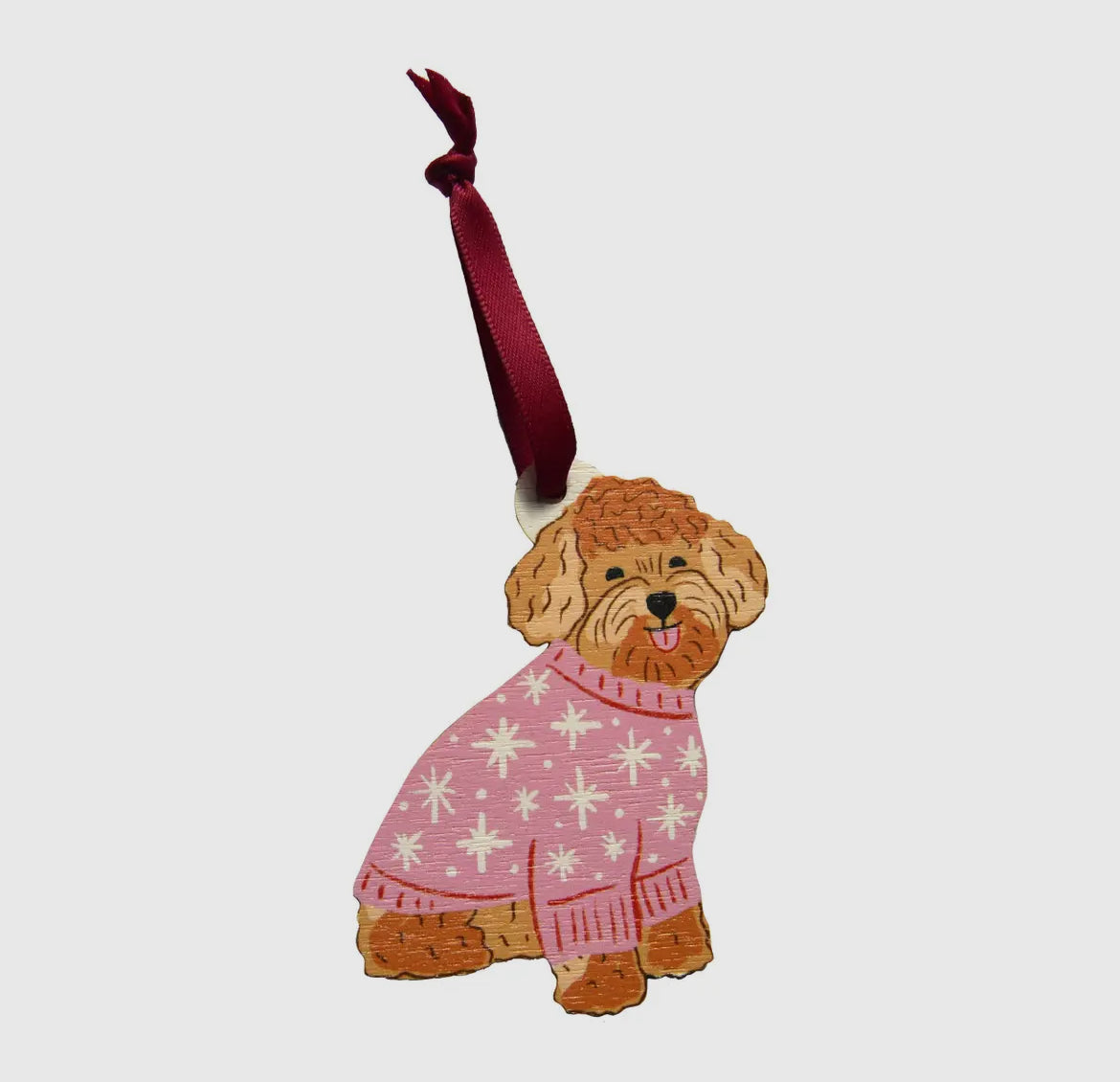 Cute Curly Dog Christmas Decoration