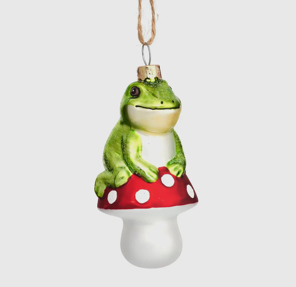 Frog On A Mushroom Shaped Bauble