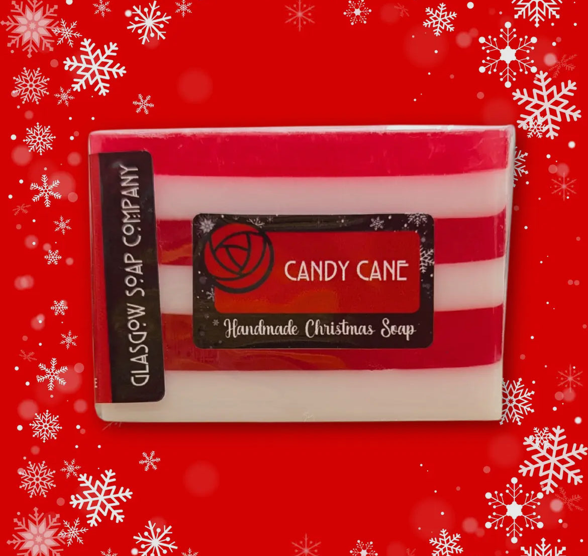 Candy Cane Christmas Soap Slice