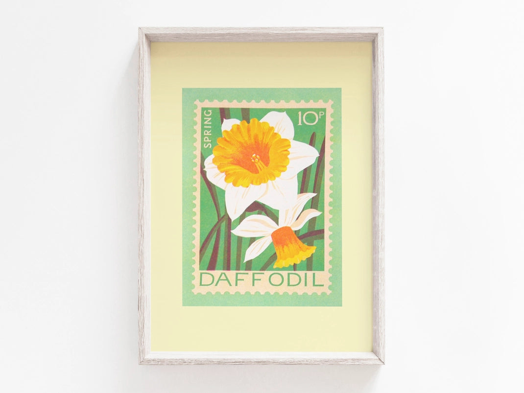 Daffodil A5 Risograph Print