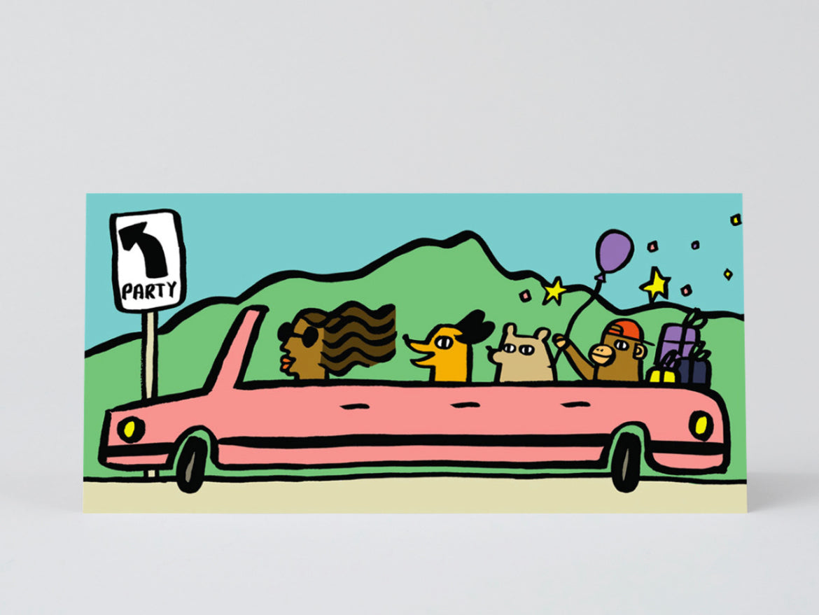 Party Car Greetings Card