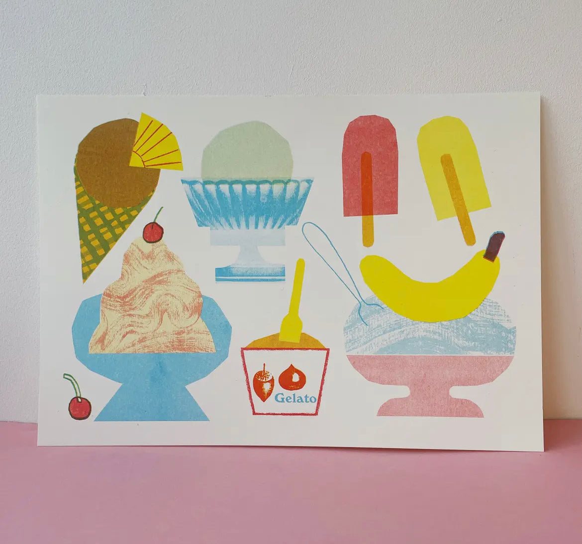 Ice Cream Risograph Print