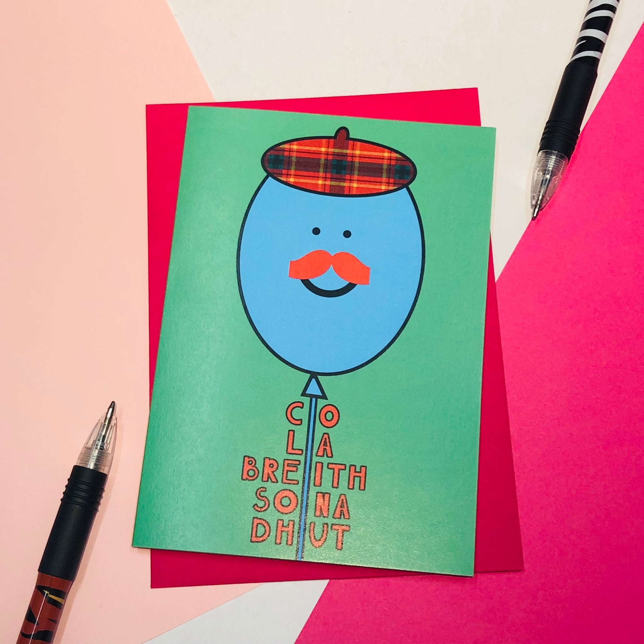 Scottish Balloon Birthday Greetings Card