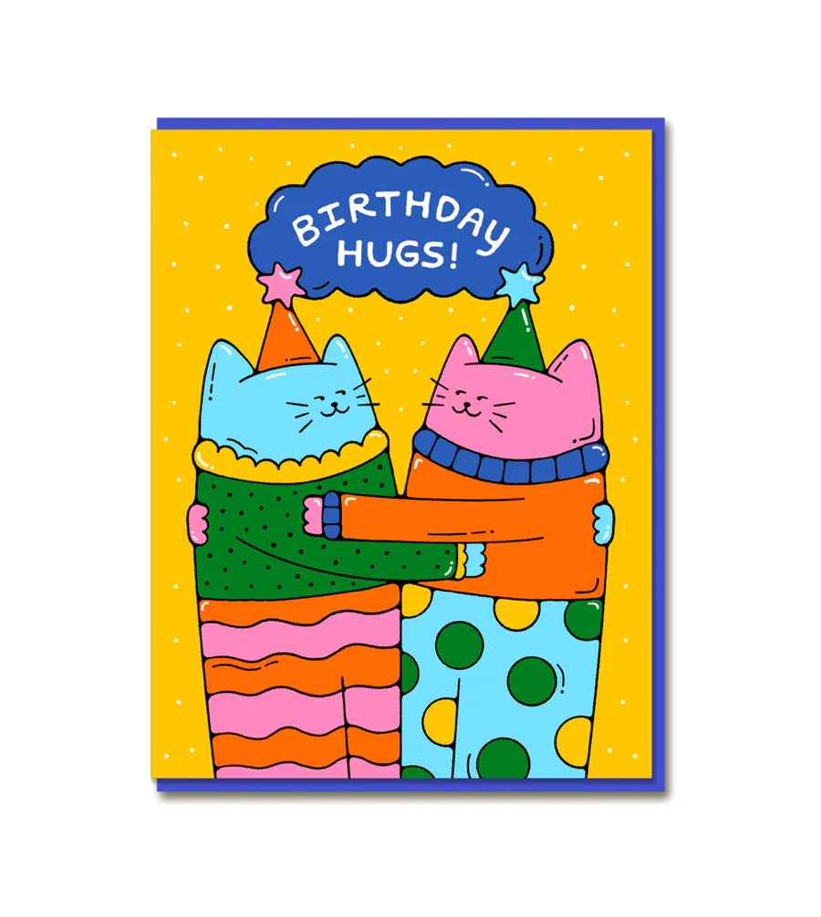 Hugging Cats Birthday Card