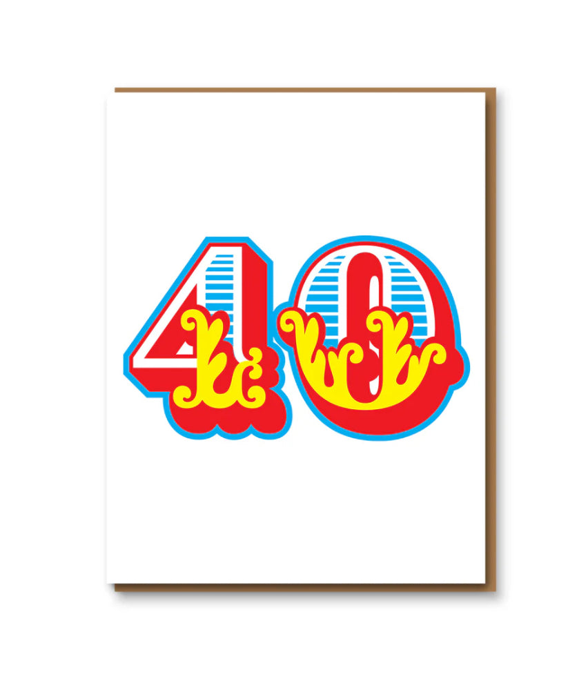 Letterpress 40th Birthday Card