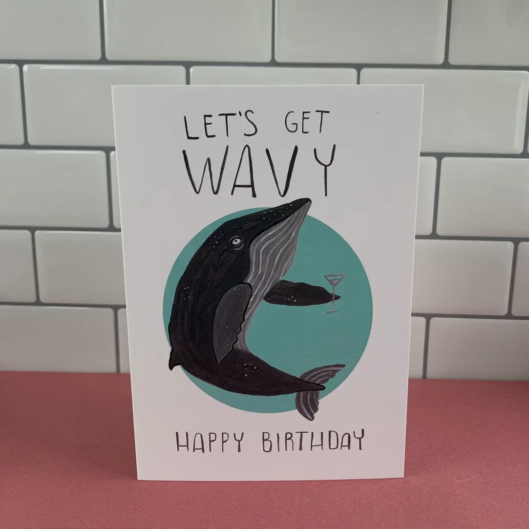 Let's Get Wavy Whale Birthday Card