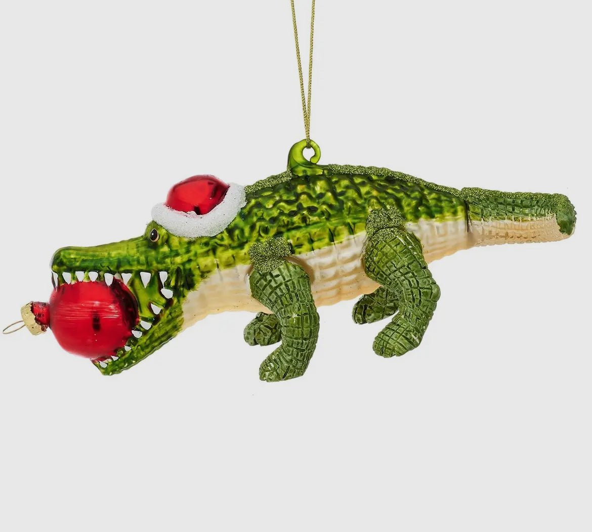 Christmas Alligator Shaped Bauble