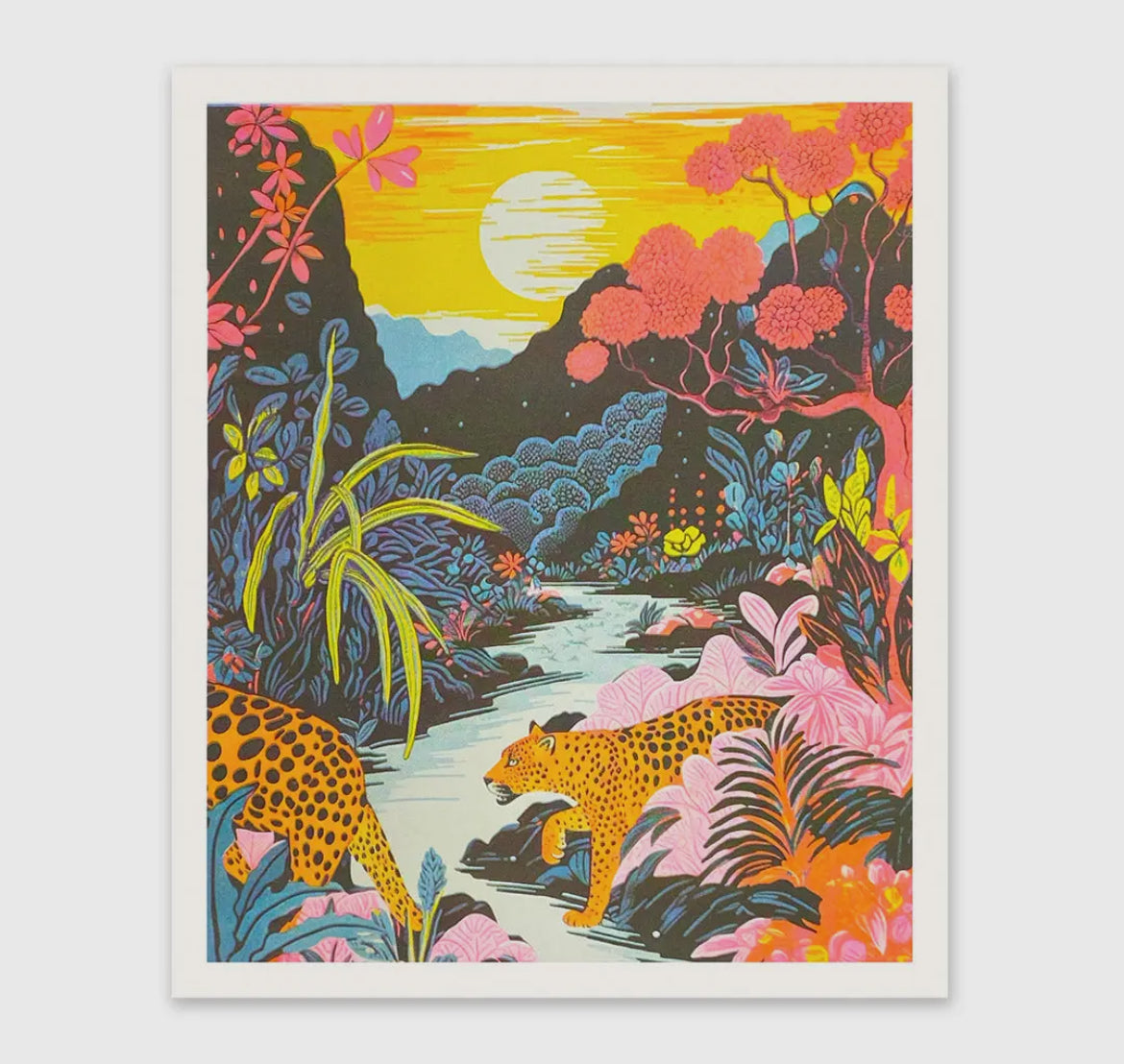 Leopards in the Jungle Riso Print