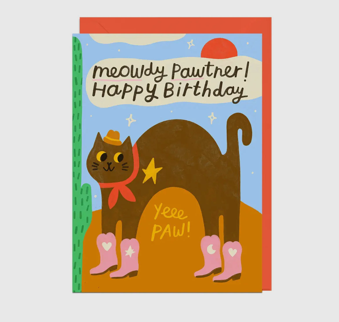 Meowdy Pawtner Birthday Card