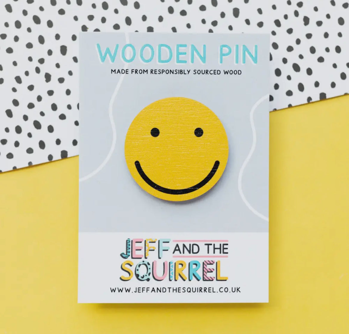 Smiley Face Wooden Pin