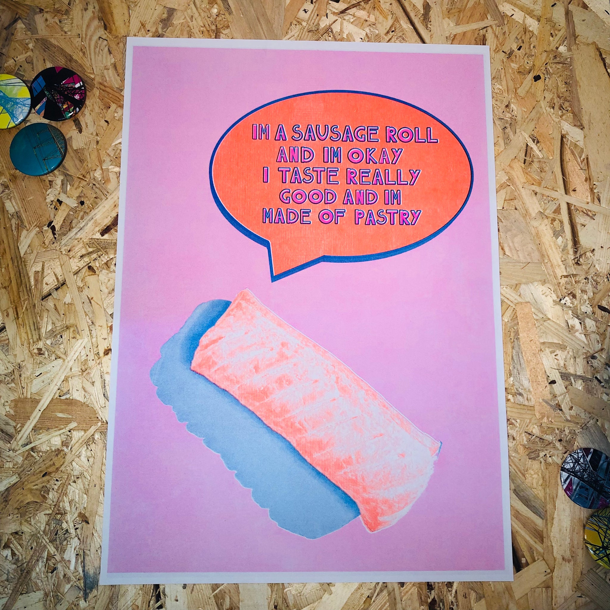 Sausage Roll Riso Print