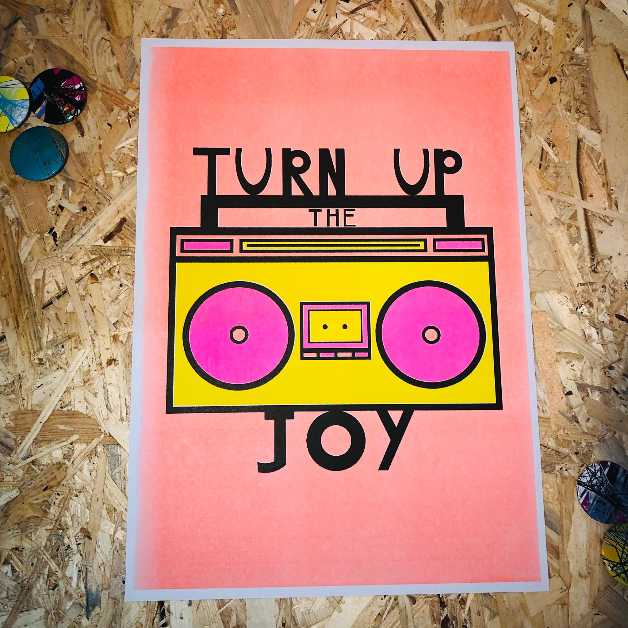 Turn Up The Joy Riso Print