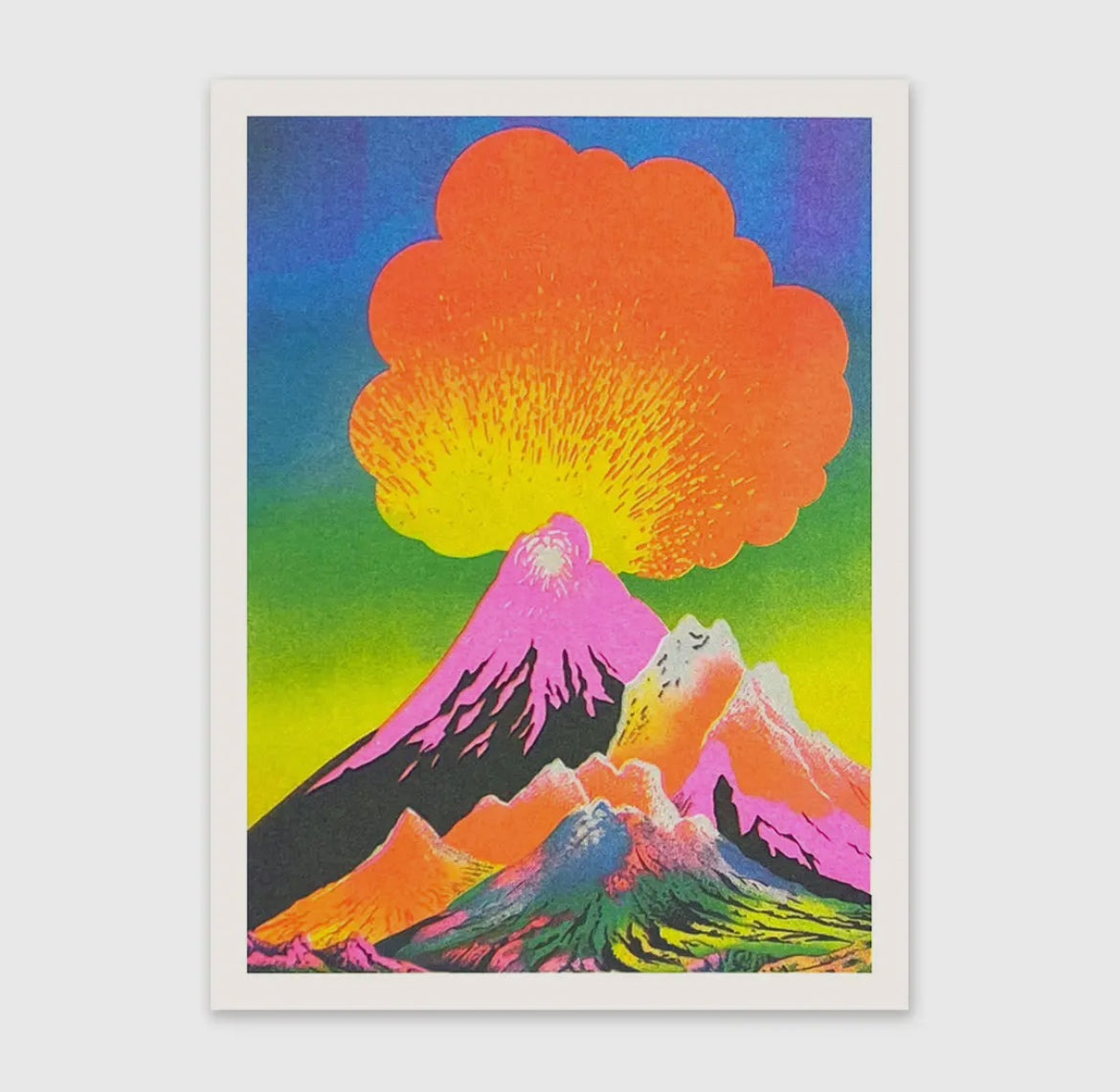 Neon Volcanoes Art Print