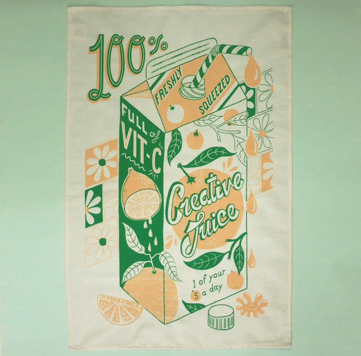 Creative Juice Carton Tea Towel