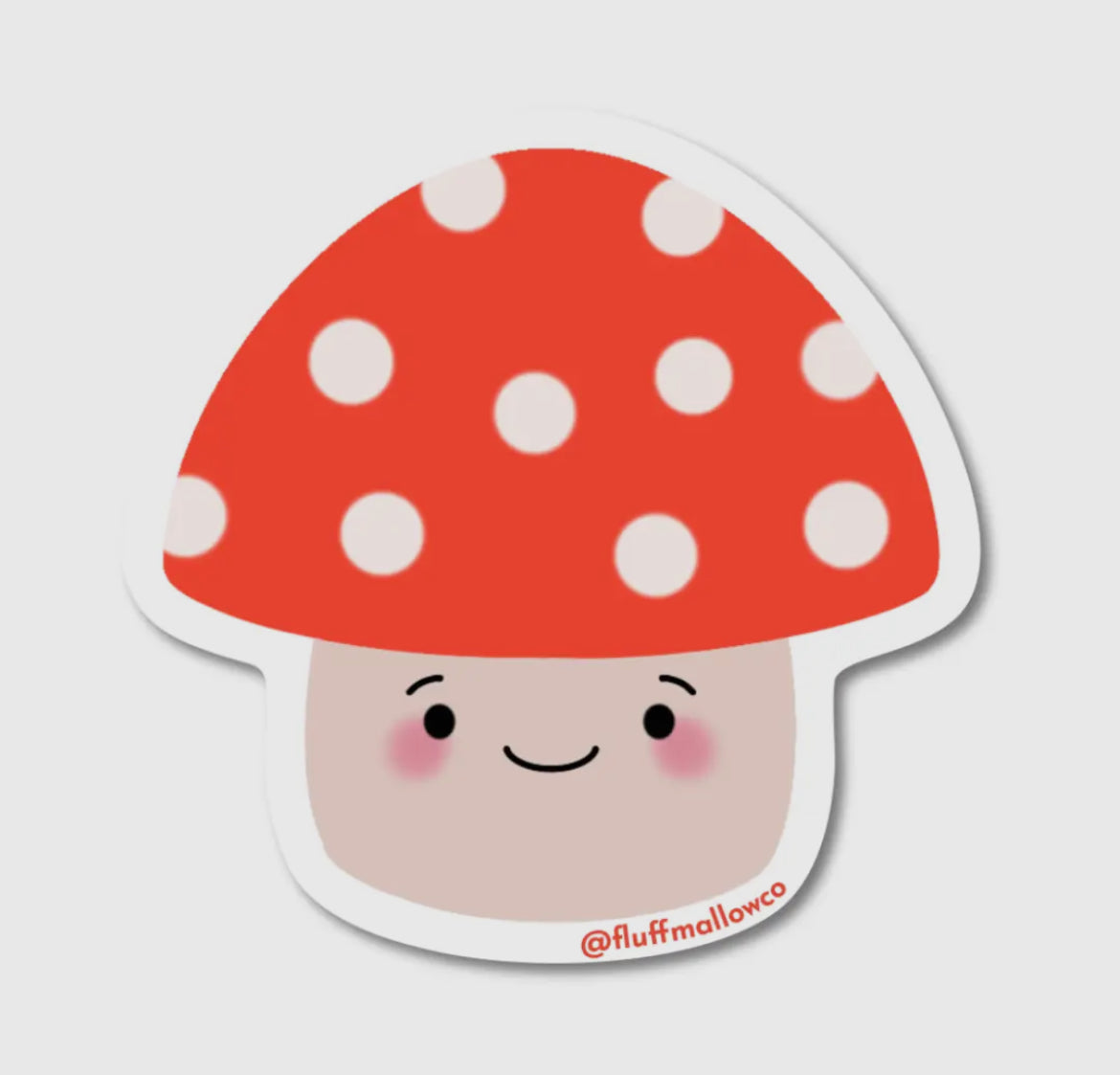 Cute Kawaii Red Mushroom Vinyl Sticker