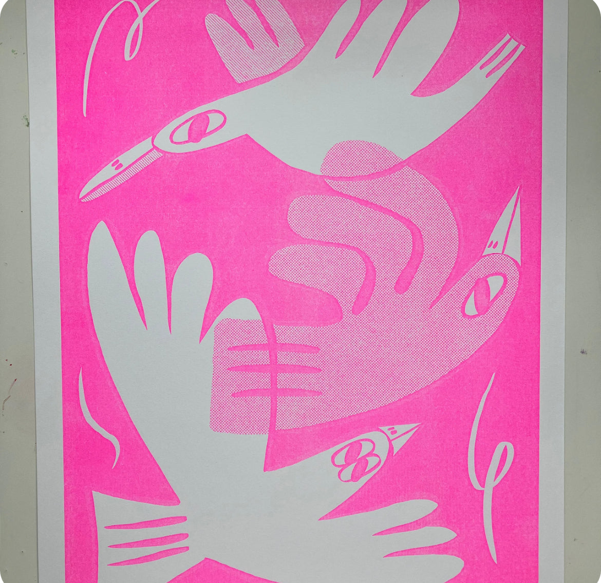 Flying Birds A3 Riso Print