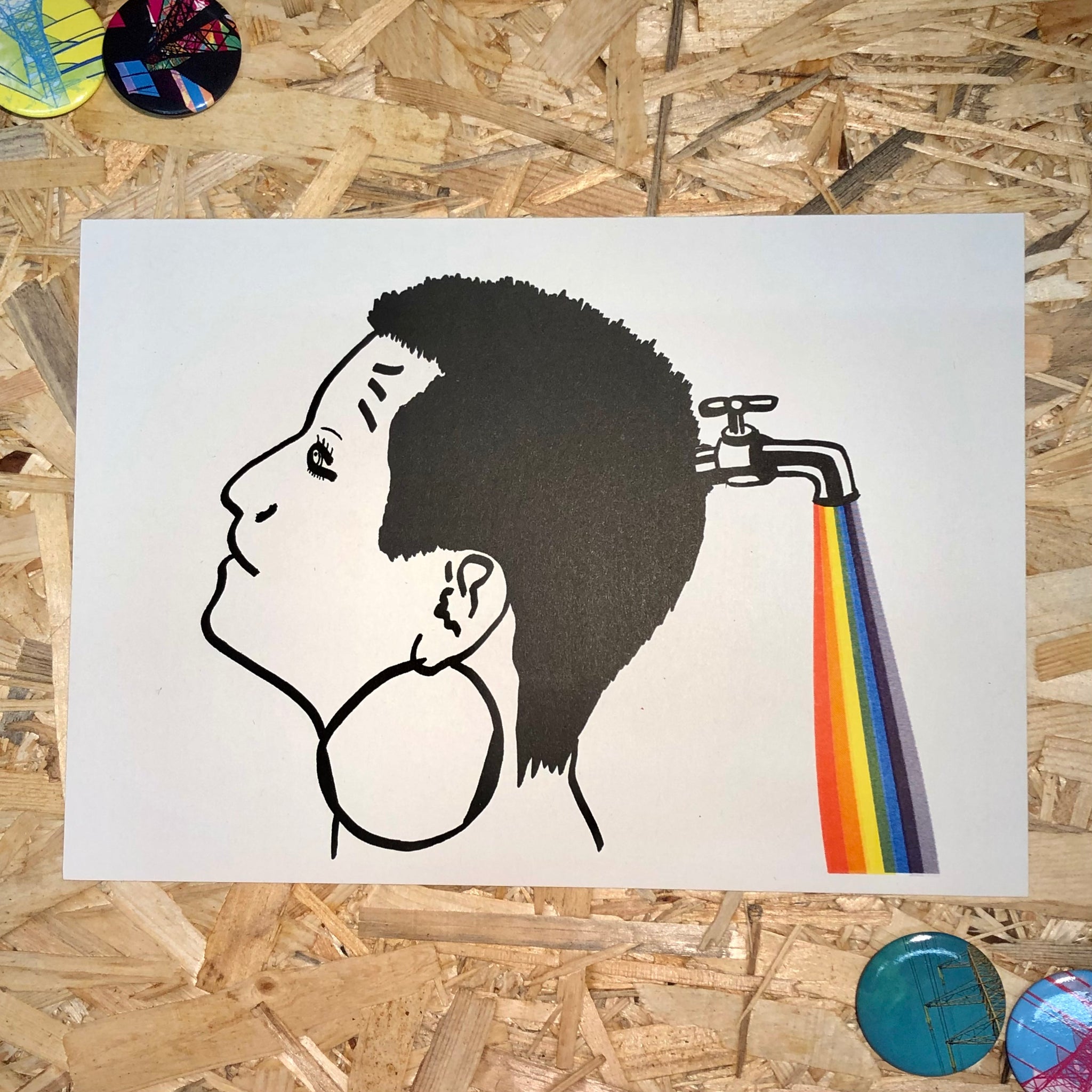 Rainbow Brain Print