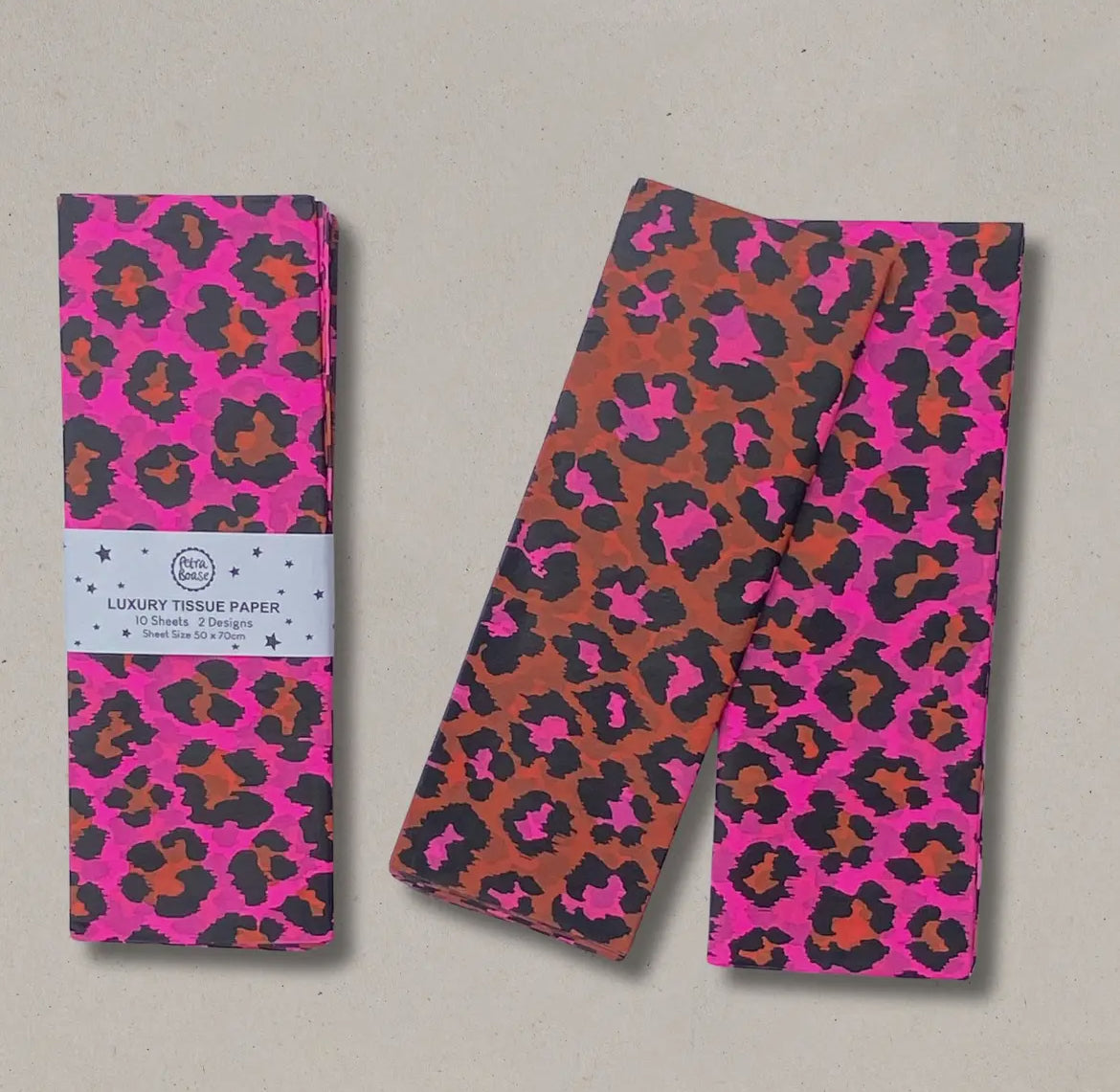 Luxury Tissue Paper Leopard - Ginger & Pink