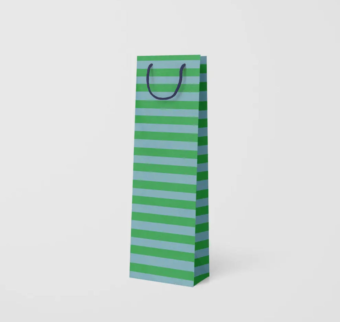 Green and Blue Stripe Bottle Bag