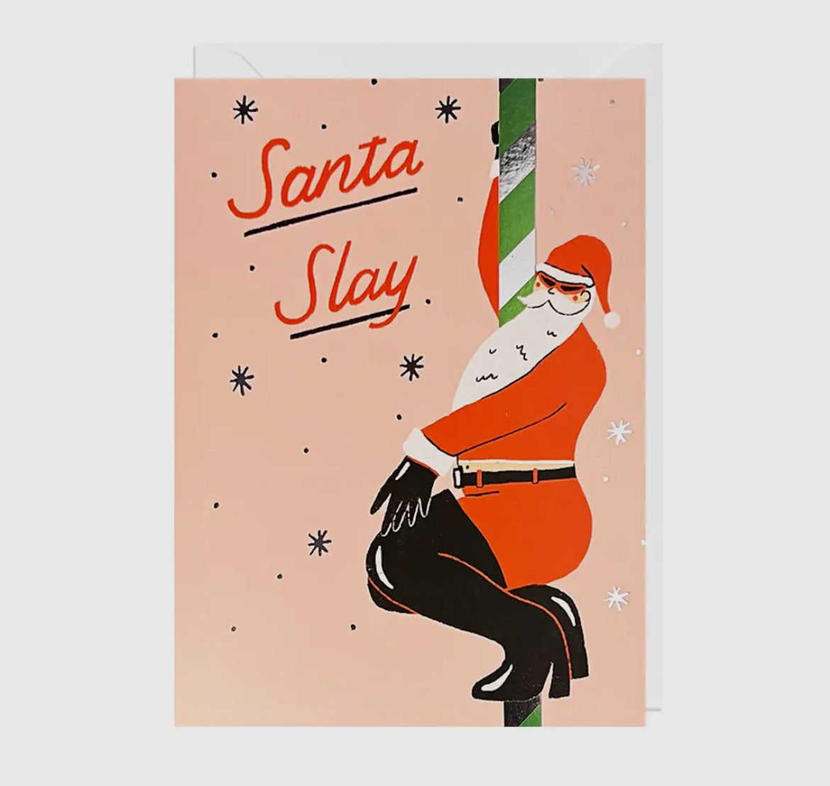 Santa Slay Foil Card