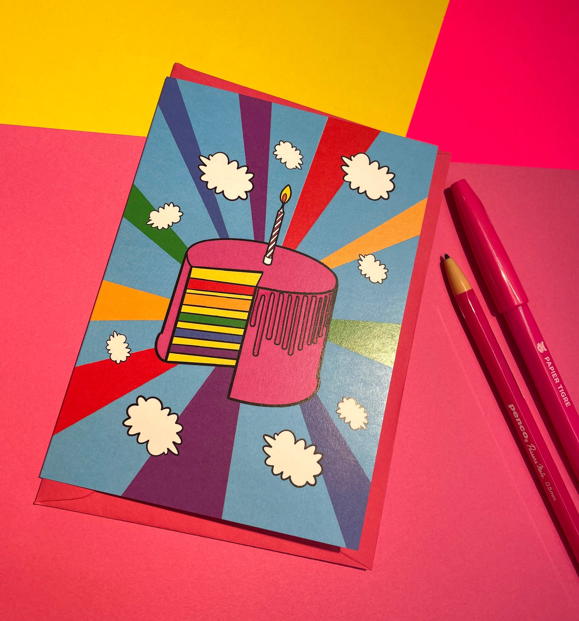 Rainbow Birthday Cake Card