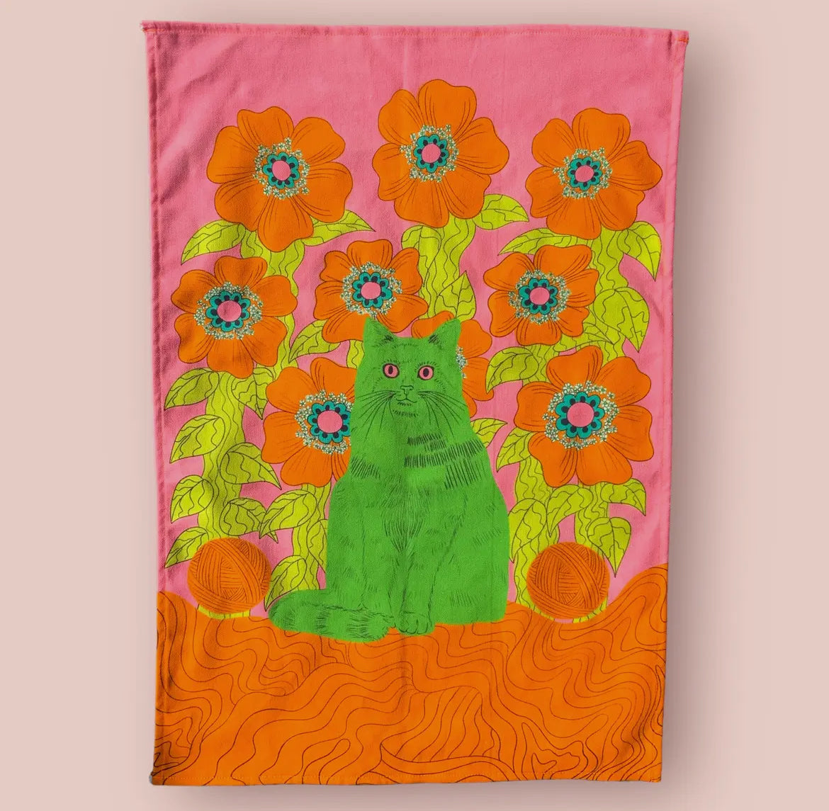 Andy the Cat Tea Towel