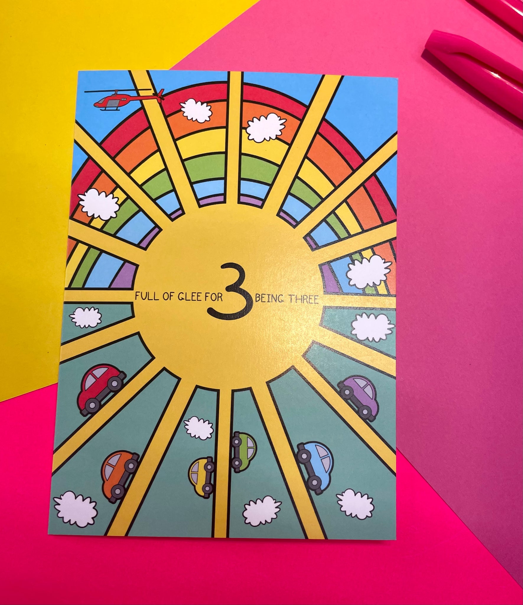 Three Glee Birthday Card