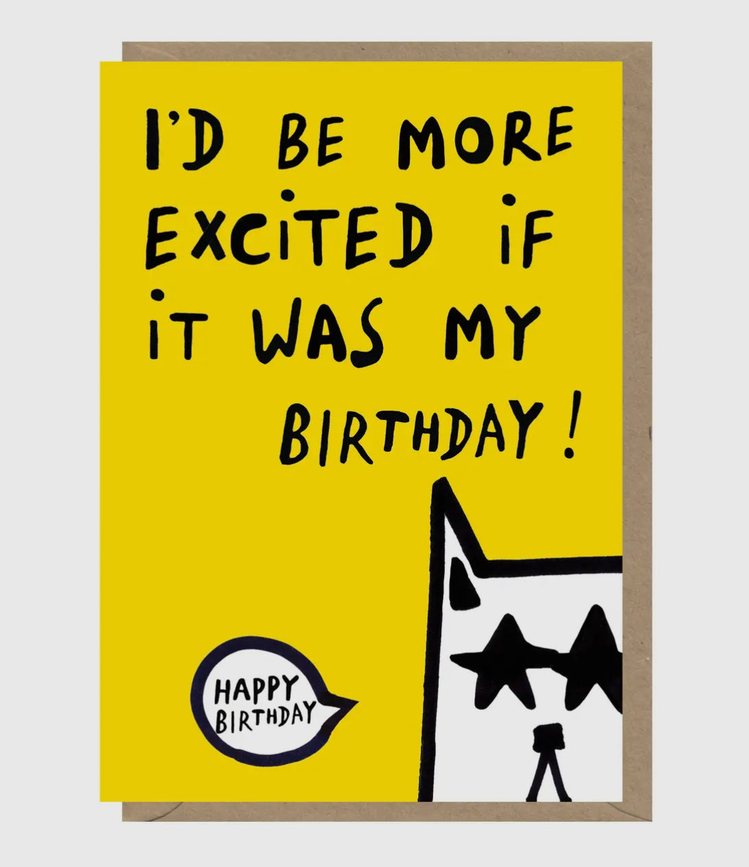 Excited Birthday Grumpy Cat Card