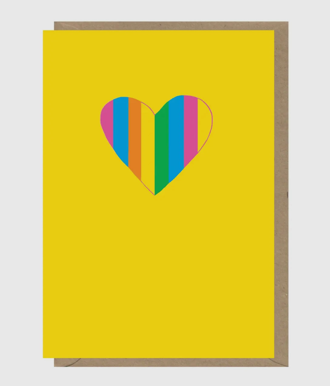 Neon Rainbow Heart Yellow Card