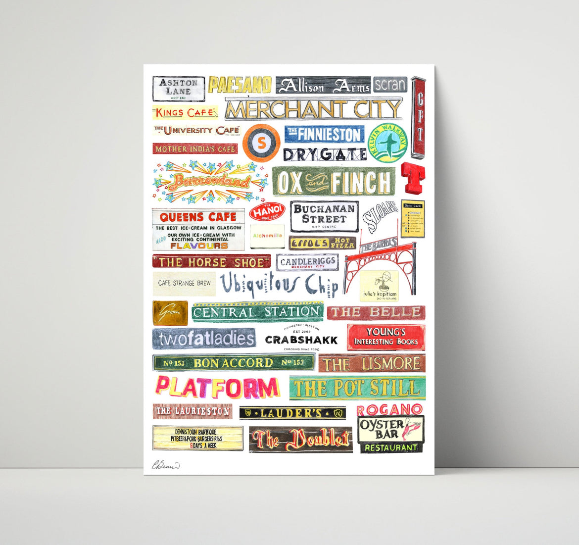 Glasgow Signs Print
