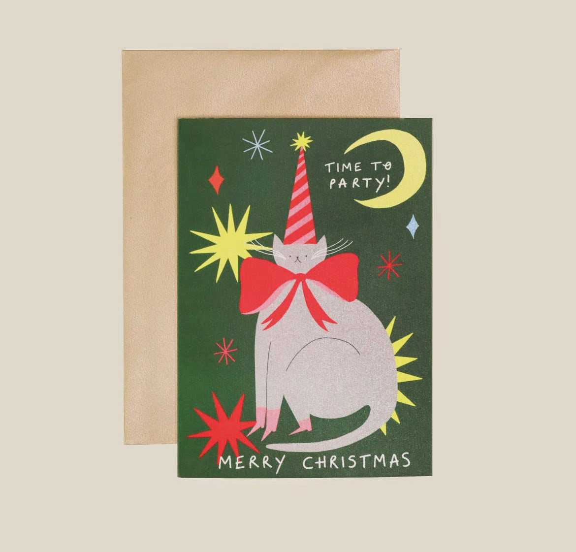 Christmas Party Cat Card