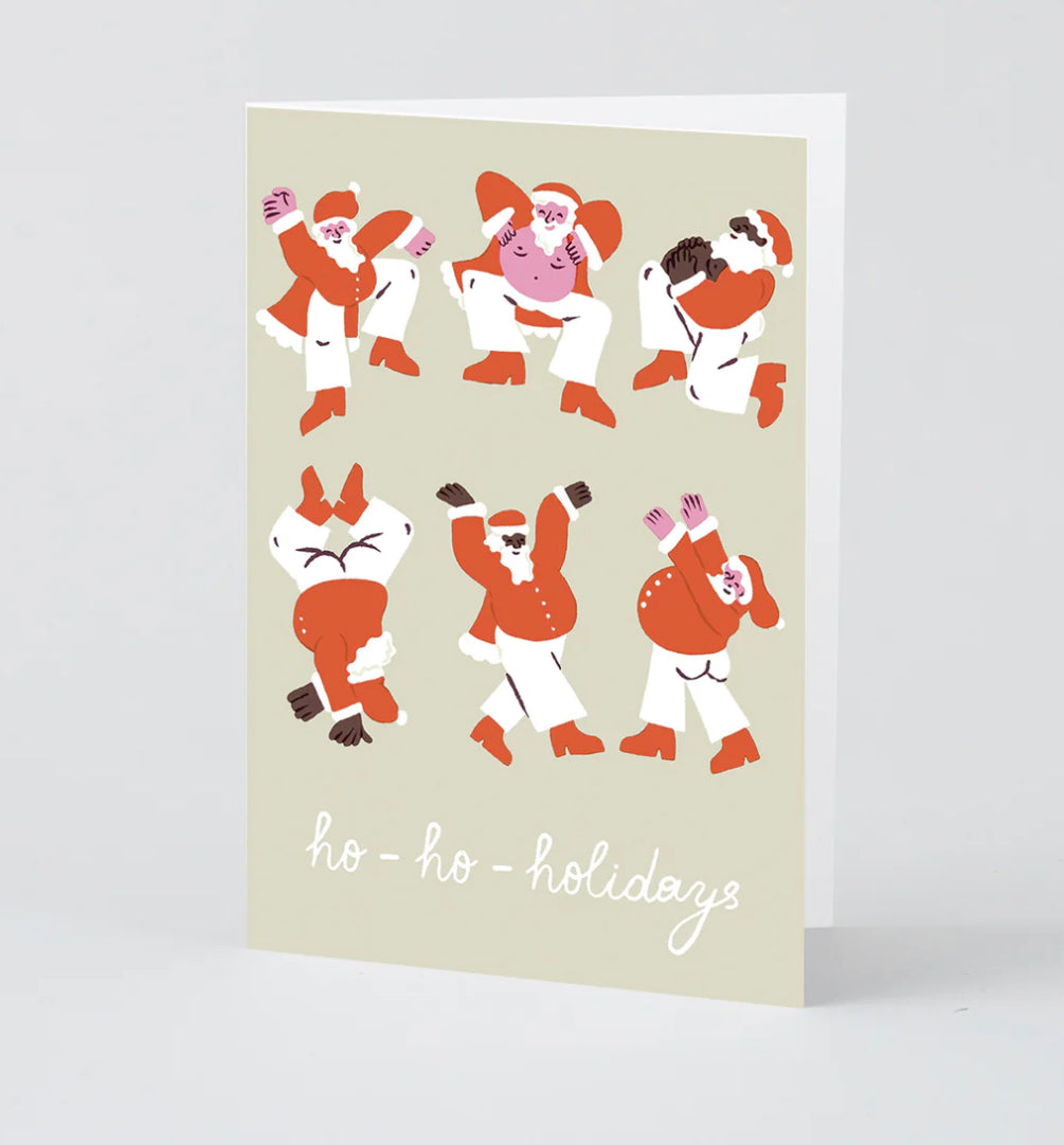 Dancing Santas Card