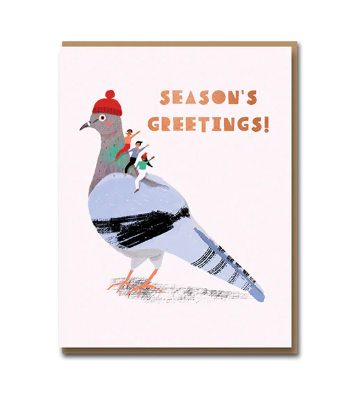 Rock Pigeon Seasons Greetings Card
