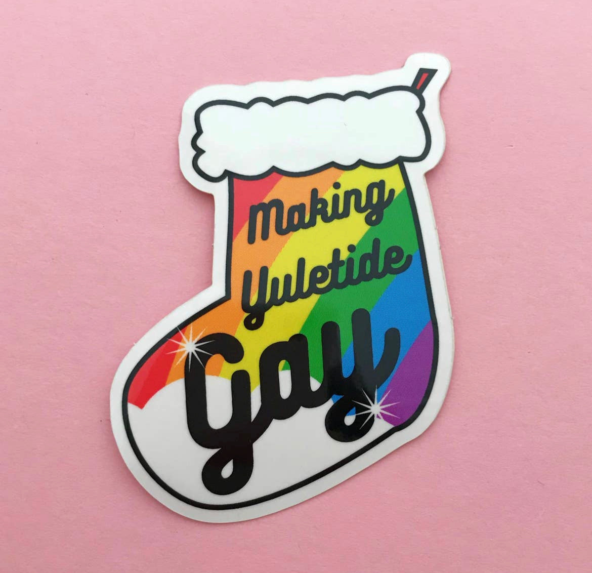 Making Yuletide Gay Vinyl Sticker