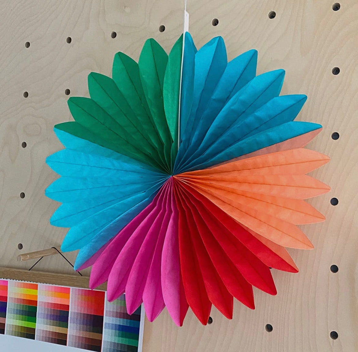 Multi Colour Paper Fan Decoration