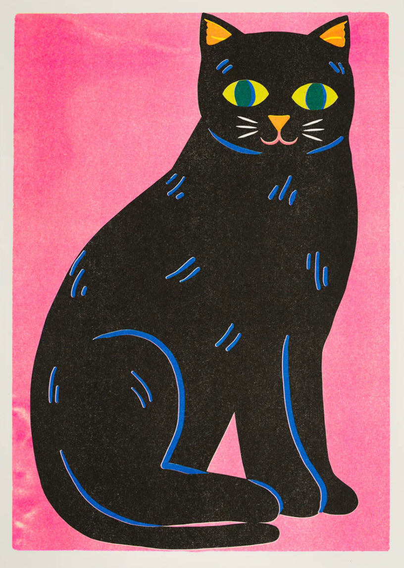 Black Cat A3 Print