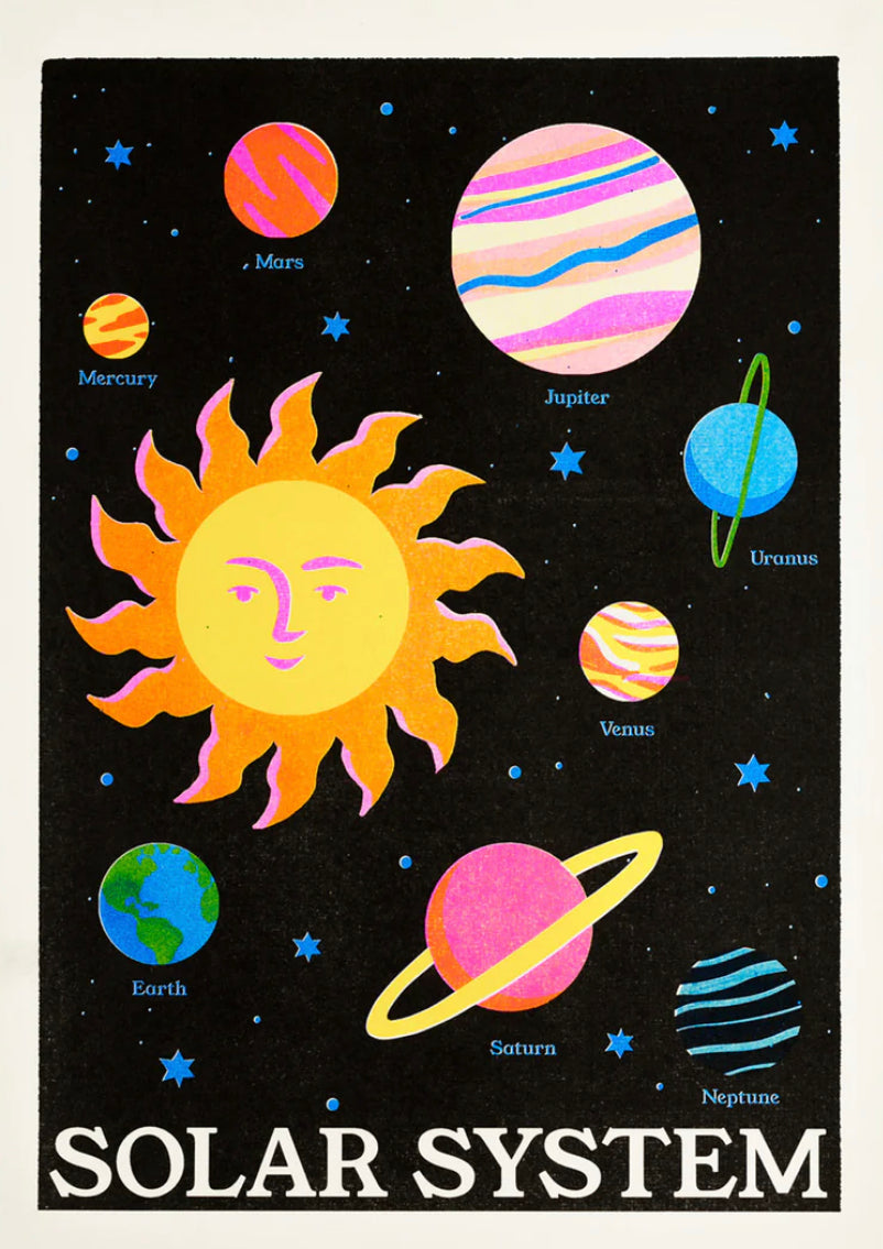 Solar System Riso A3 Print