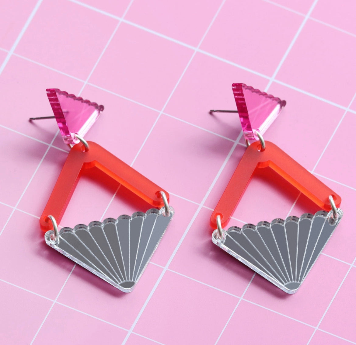 Evelyn Mirror Fan Earrings