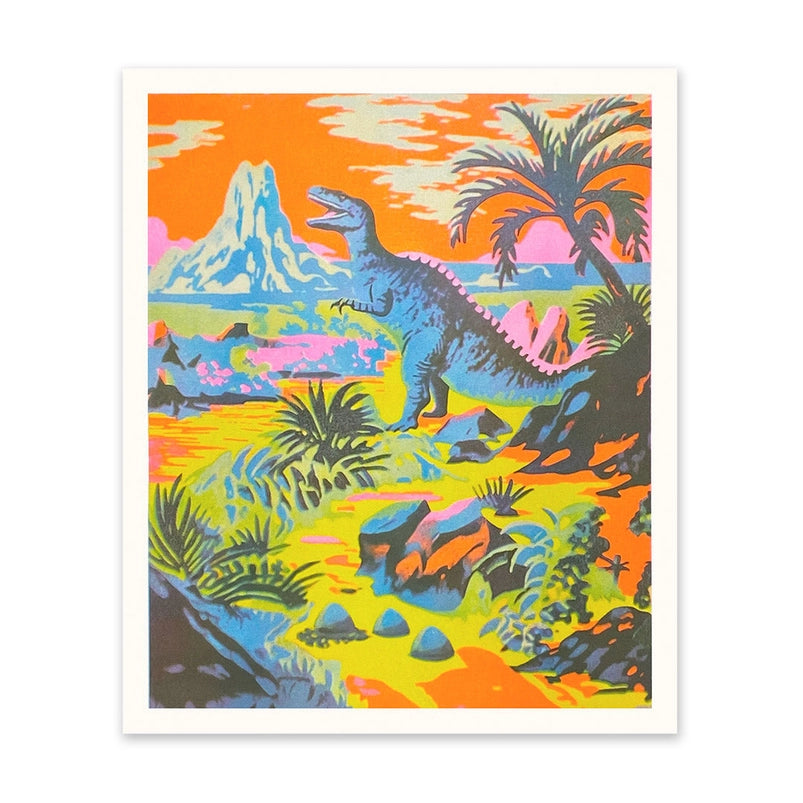Neon Dinosaur Riso Print