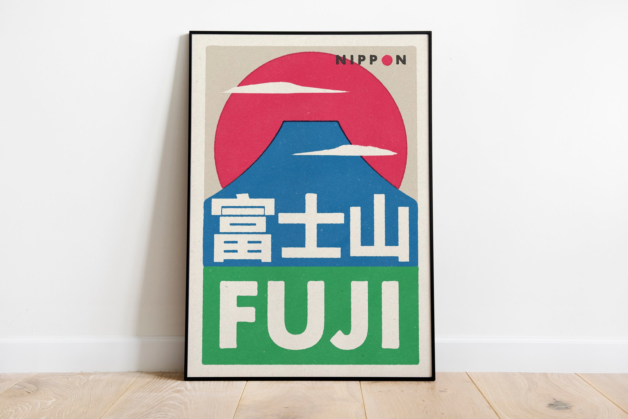 Mount Fuji Japanese Matchbox Label Style Art Print