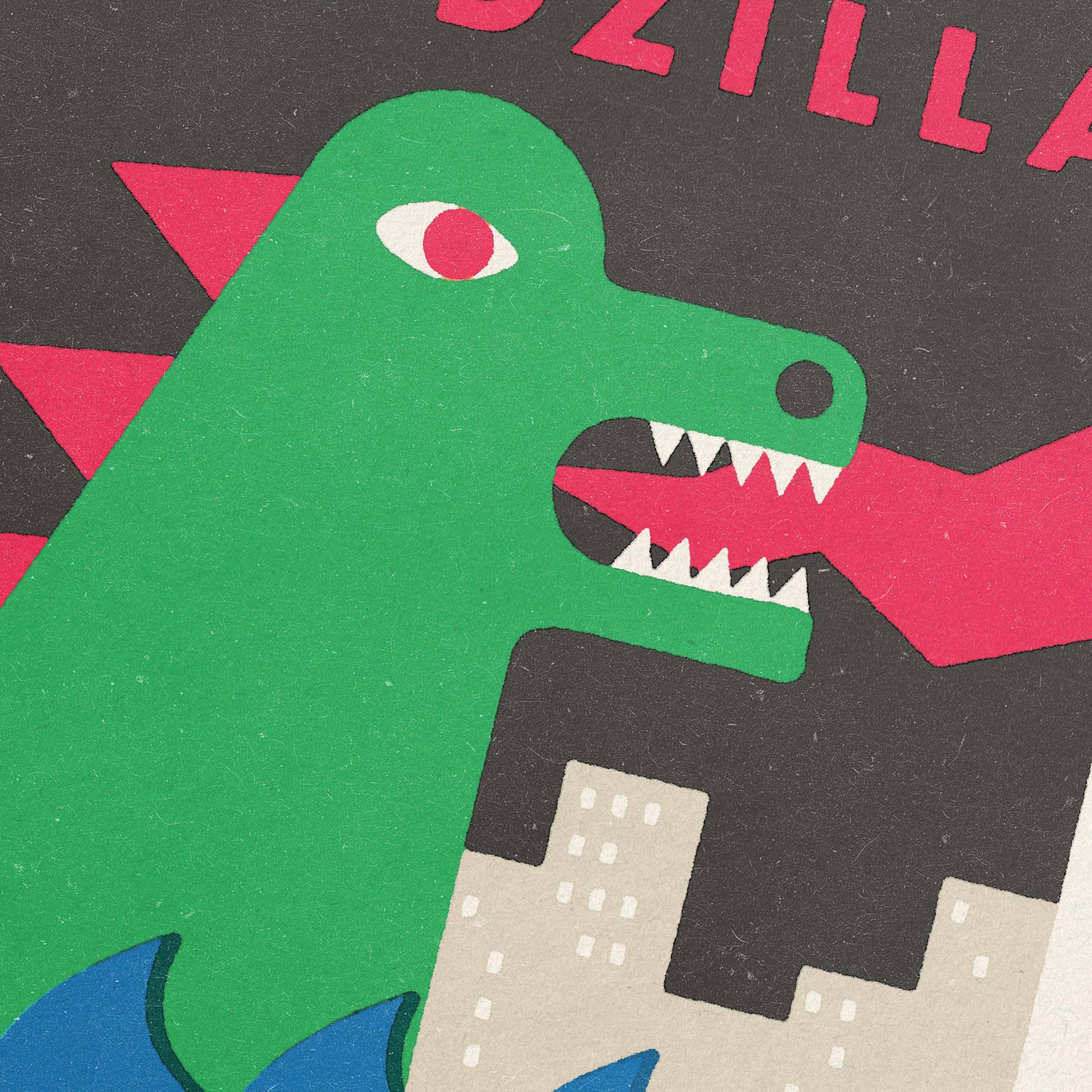 Godzilla Japanese Matchbox Label Style Art Print