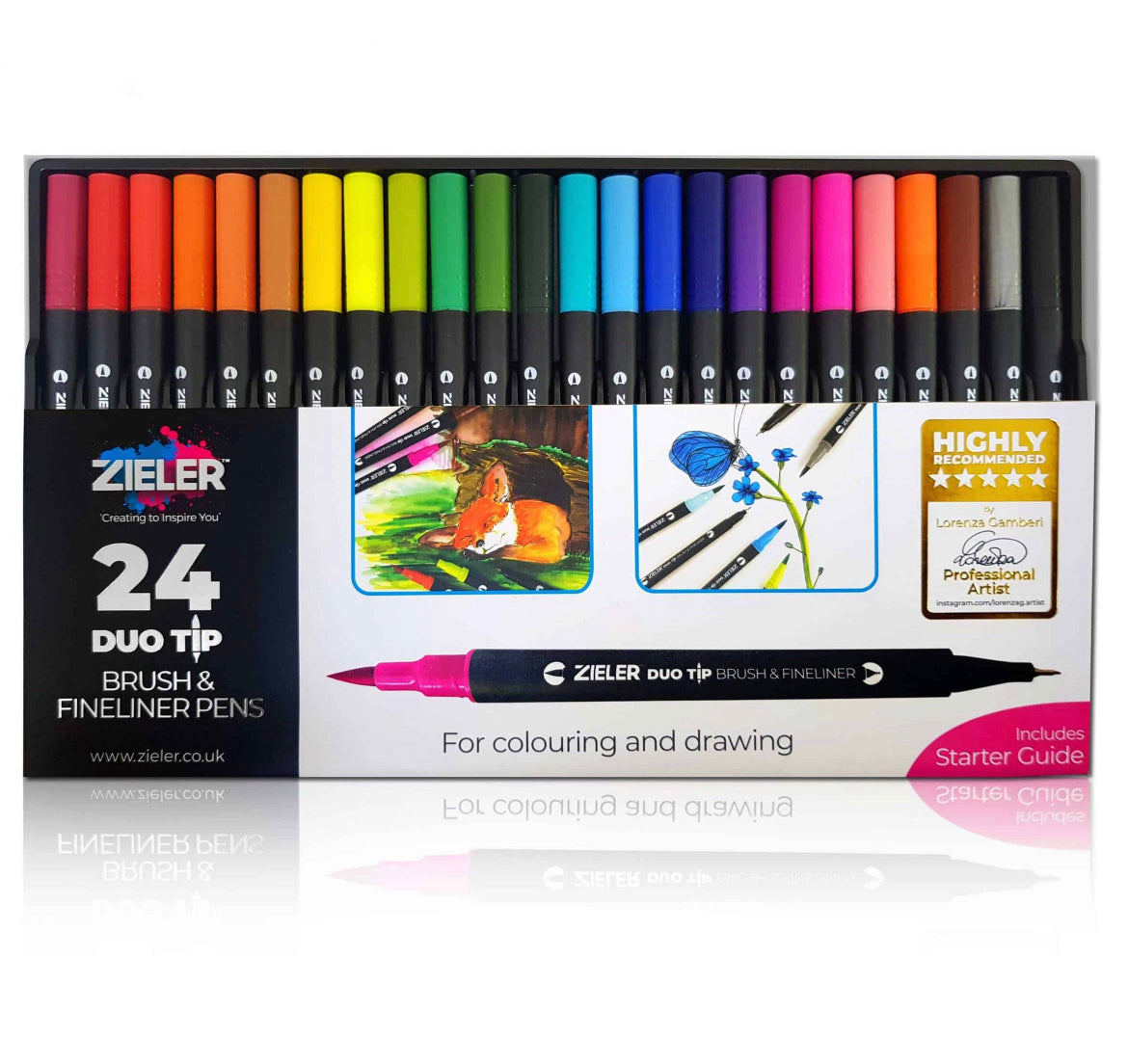Fineliner Pens/Brush Pens (Duo Tip, set of 24)