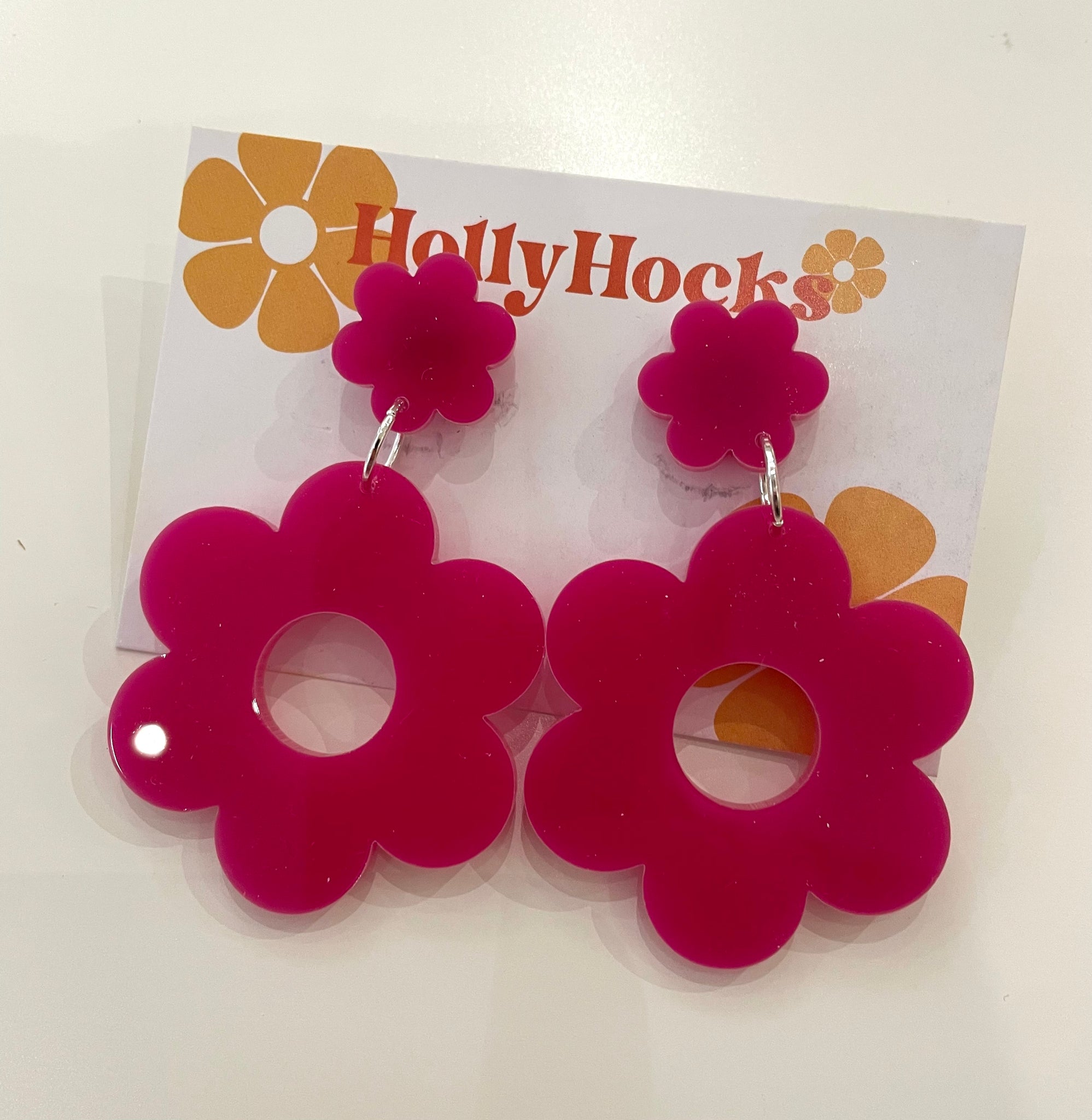 Retro Flowers Acrylic Earrings
